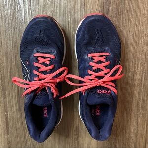 Asics Navy and Pink Running Shoes